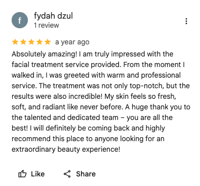 Customer review screenshot from Fydah D.